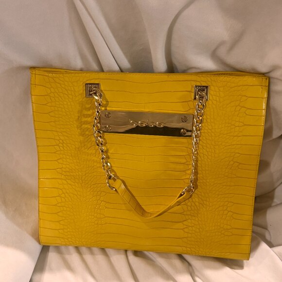 Bebe yellow large chain handle bag - Picture 1 of 7